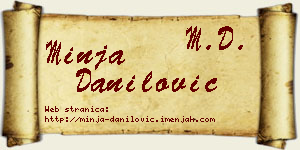 Minja Danilović vizit kartica